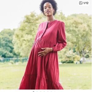 Hatch Long Sleeve Red Maxi Dress